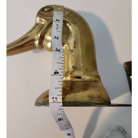 Vintage Mid Century Modern Gold Mallard Duck Bookends - Picture 7 of 11